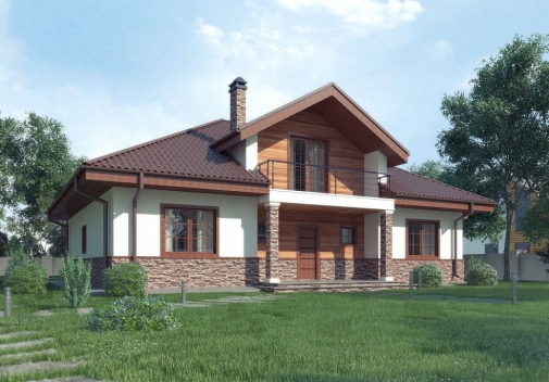 Проект дома со сложной крышей в Киеве