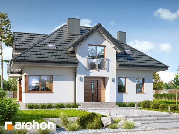 Проект дома Дом в сливах 2 - 1 С мансардным этажом дома в Киеве