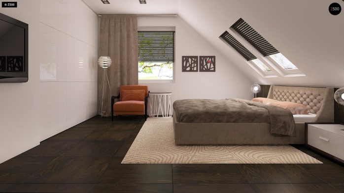 Проєкт будинку U66 D zp - З мансардним поверхом дома у Києві