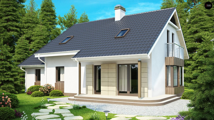 Проект дома U120 - 1 С мансардным этажом дома в Киеве