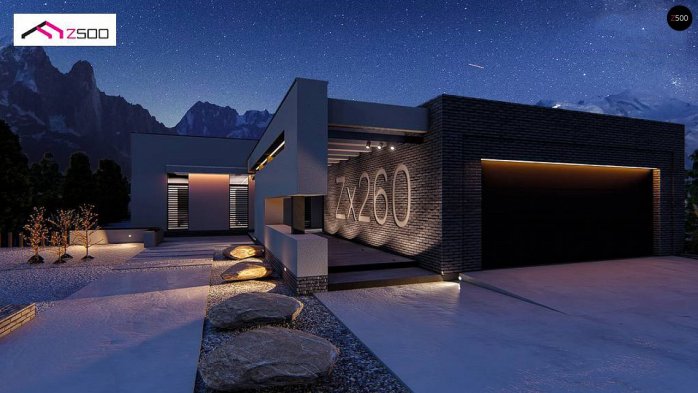 Проект дома Ux260 - 3 Одноэтажные дома в Киеве