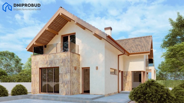 Проєкт будинку DB 56 - З мансардним поверхом дома у Києві