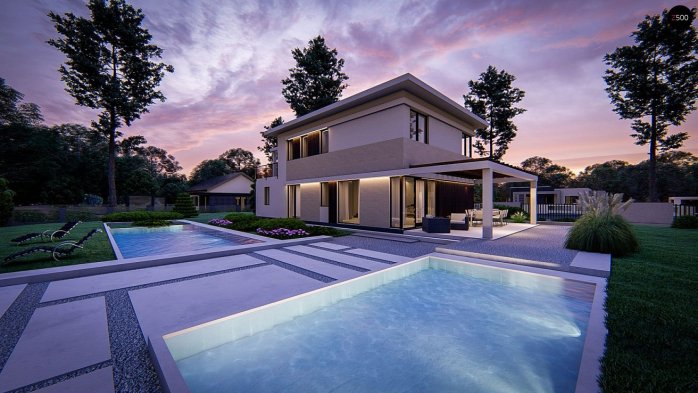 Проект дома Uu63 B - 4 Двухэтажные дома в Киеве