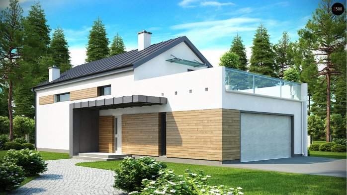 Проект дома Ux60 - 1 С мансардным этажом дома в Киеве