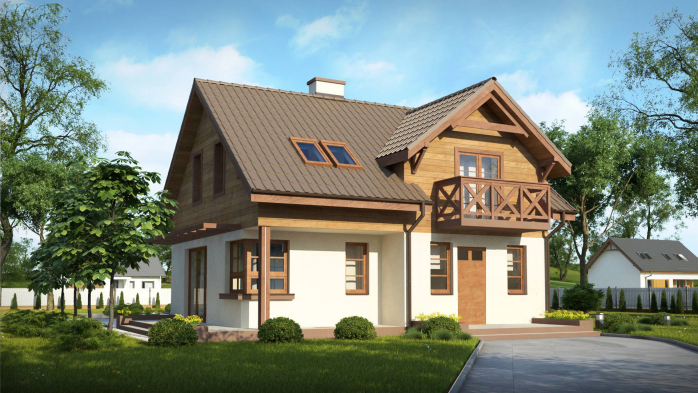 Проект дома U33 BG - 1 С мансардным этажом дома в Киеве