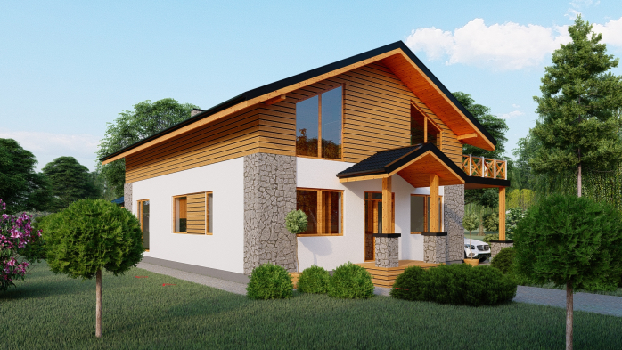 Проект дома DBT 359 - 3 С мансардным этажом дома в Киеве