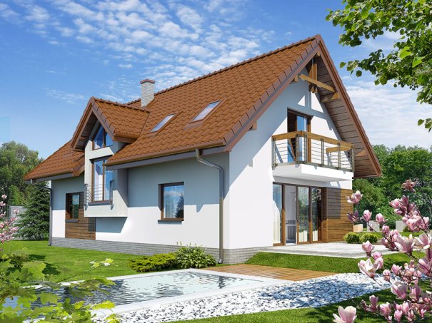 Проект дома Дом в майоране 2 (Н) вер.2 - 2 С мансардным этажом дома в Киеве