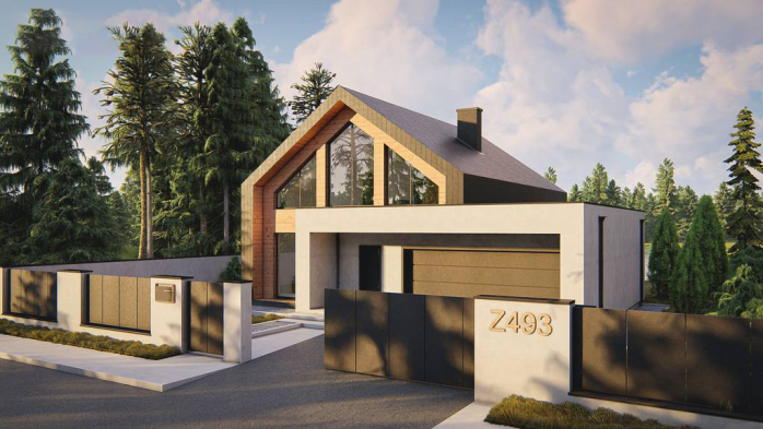 Проект дома U493 - 1 С мансардным этажом дома в Киеве