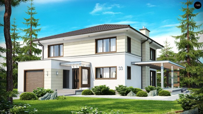 Проект дома Ux33 - 1 Двухэтажные дома в Киеве
