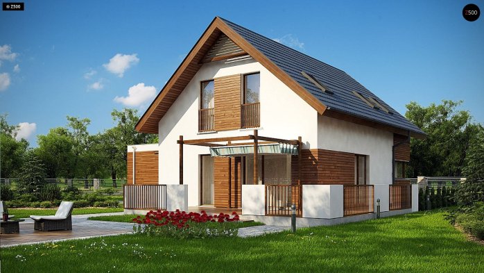 Проект дома U350 - 2 С мансардным этажом дома в Киеве