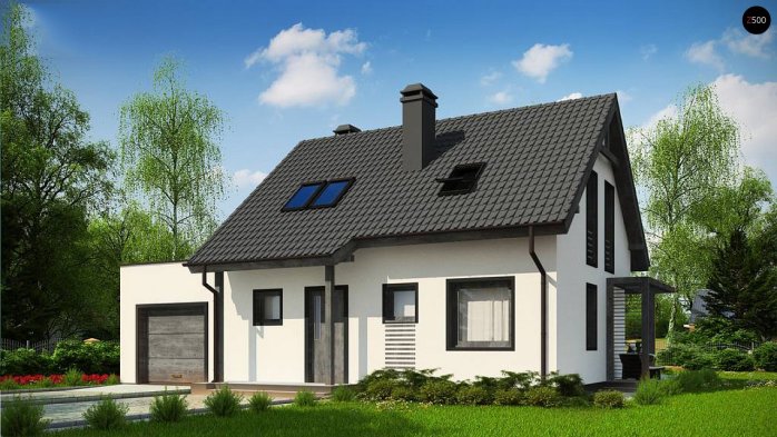 Проект дома U212 GL - 1 С мансардным этажом дома в Киеве