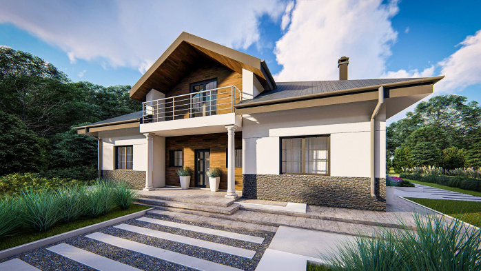 Проект дома Uu10 stu bk - 5 С мансардным этажом дома в Киеве