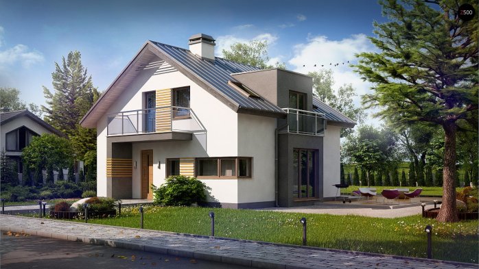 Проект дома U245 - 2 С мансардным этажом дома в Киеве