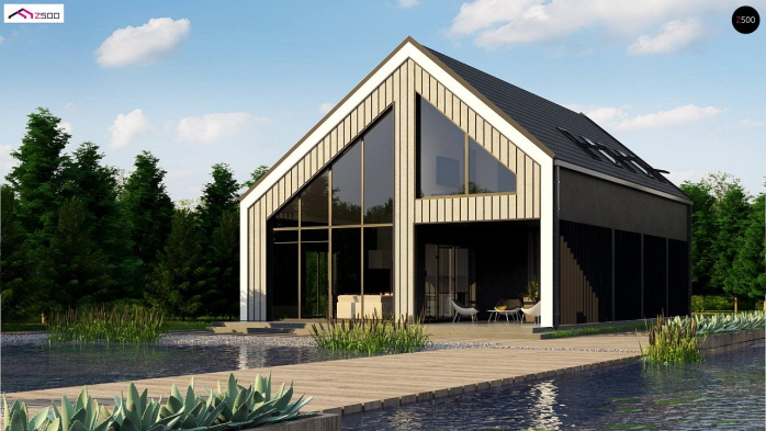 Проект дома U445 D - 1 С мансардным этажом дома в Киеве