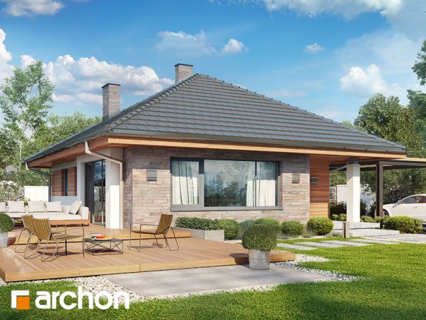 Проект дома Дом в сирени вер.2 - 2 Одноэтажные дома в Киеве