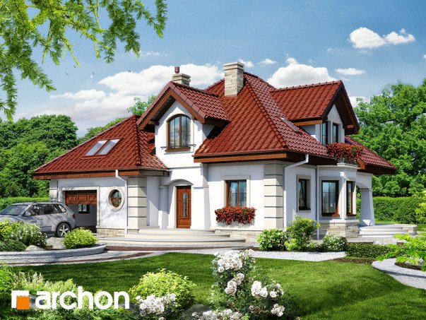 Проект дома Дом под туями вер.2 - 1 С мансардным этажом дома в Киеве