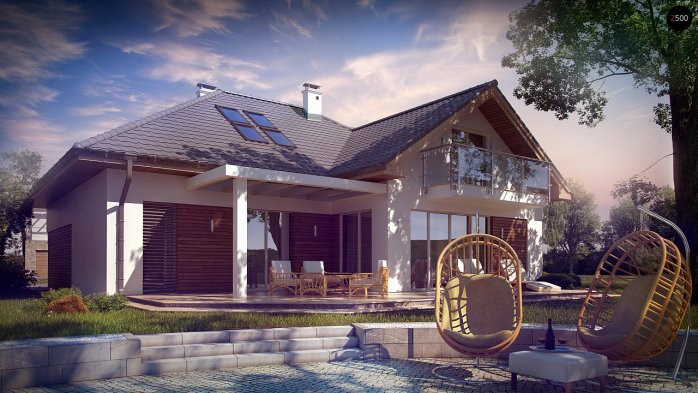 Проект дома U275 - 2 С мансардным этажом дома в Киеве