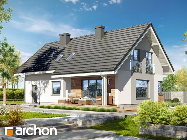 Проект дома Дом в хризантемах (А) - 2 С мансардным этажом дома в Киеве