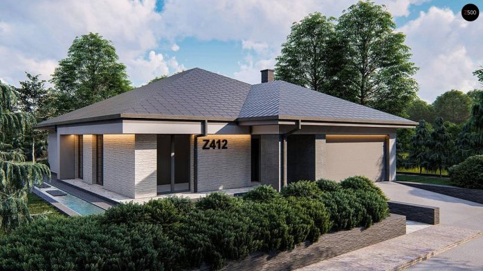 Проект дома U412 - 3 Одноэтажные дома в Киеве