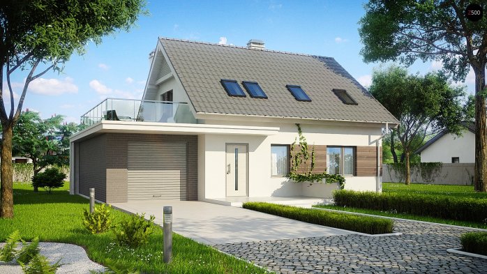 Проєкт будинку U231 - З мансардним поверхом дома у Києві