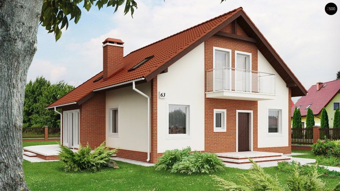 Проект дома U63 - 1 С мансардным этажом дома в Киеве