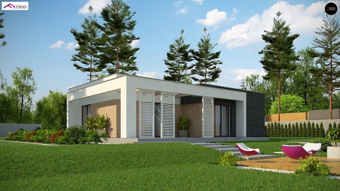 Проект дома Ux77 A - 5 Одноэтажные дома в Киеве