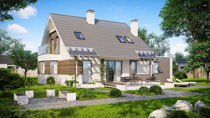 Проєкт будинку U231 - З мансардним поверхом дома у Києві