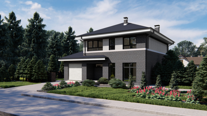 Проект дома Ux24 k - 5 Двухэтажные дома в Киеве