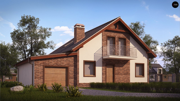 Проєкт будинку U63 L GL - З мансардним поверхом дома у Києві