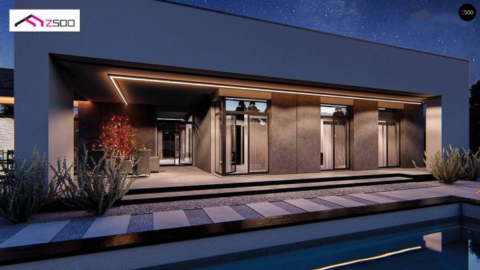 Проект дома Ux260 - 4 Одноэтажные дома в Киеве