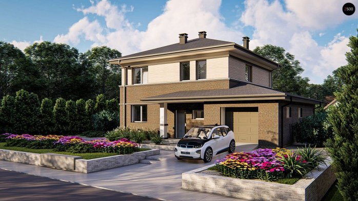 Проект дома Uu11 k+ - 1 Двухэтажные дома в Киеве