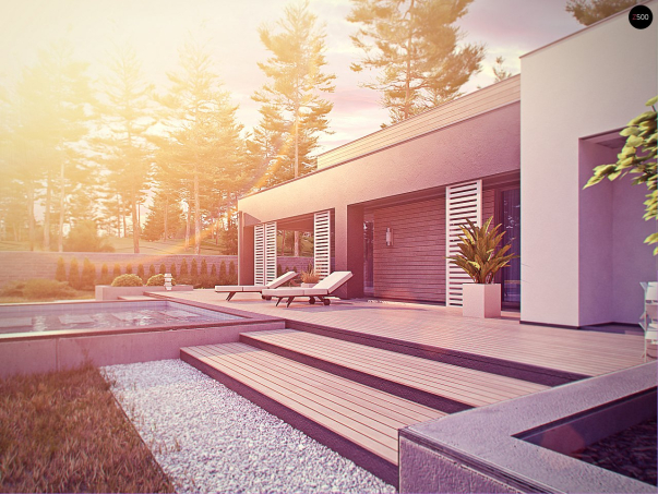 Проект дома Ux65 + - 14 Одноэтажные дома в Киеве