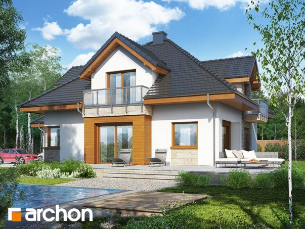 Проект дома Дом в кокосах (Н) - 2 С мансардным этажом дома в Киеве