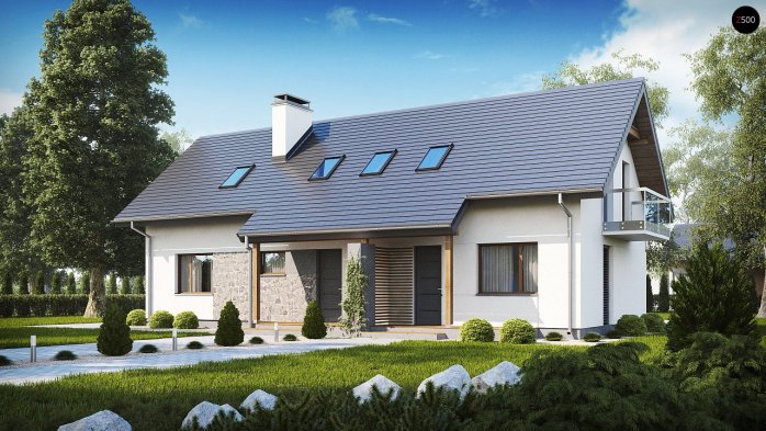 Проект дома U184 - 1 С мансардным этажом дома в Киеве