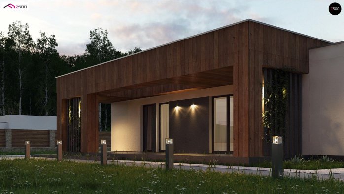 Проект дома Ux76 D - 4 Одноэтажные дома в Киеве