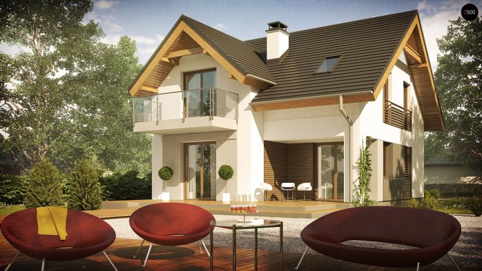 Проект дома U163 V1 - 3 С мансардным этажом дома в Киеве