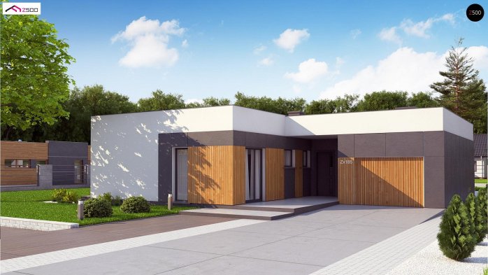 Проект дома Ux185 - 4 Одноэтажные дома в Киеве