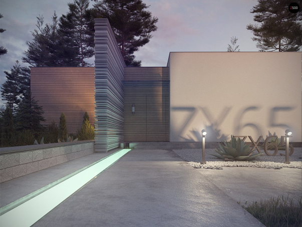 Проект дома Ux65 + - 17 Одноэтажные дома в Киеве