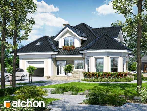 Проект дома Дом под юккой 4 - 1 С мансардным этажом дома в Киеве