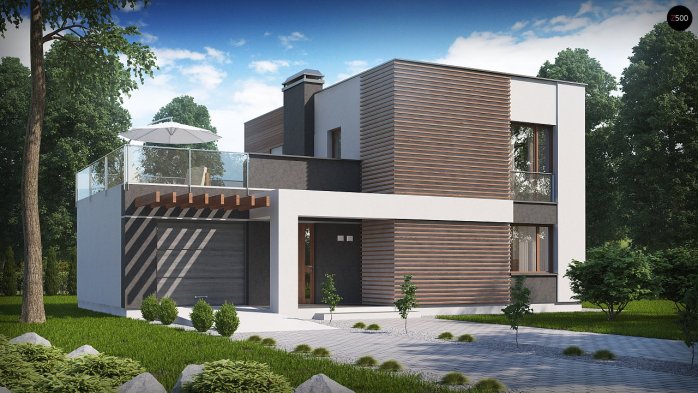 Проект дома Ux41 v1 - 1 Двухэтажные дома в Киеве