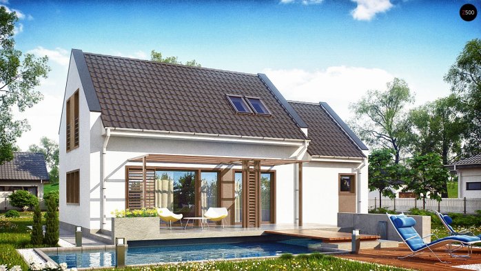 Проект дома U217 - 1 С мансардным этажом дома в Киеве