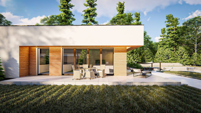 Проект дома Ux176 - 4 Одноэтажные дома в Киеве