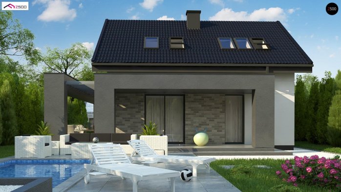 Проект дома U382 - 4 С мансардным этажом дома в Киеве