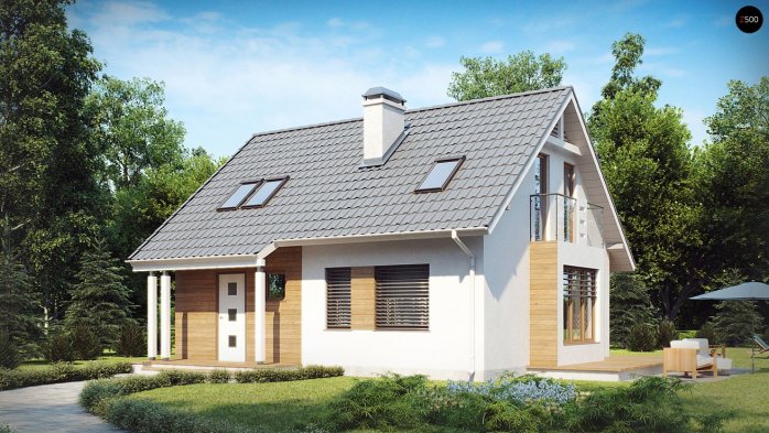Проект дома U101 PK - 2 С мансардным этажом дома в Киеве
