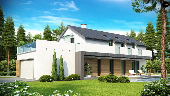 Проект дома Ux60 - 2 С мансардным этажом дома в Киеве