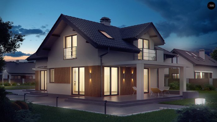 Проект дома U150 - 5 С мансардным этажом дома в Киеве