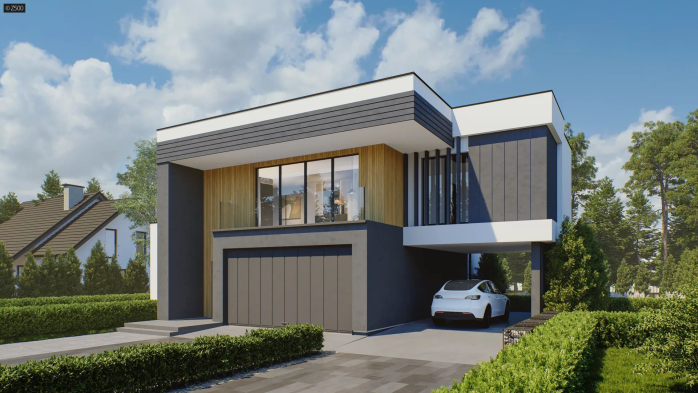 Проєкт будинку Ux204 B30 - Двоповерхові дома у Києві