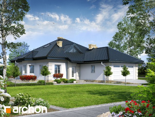 Проект дома Дом в настурциях 3 вер.3 - 1 С мансардным этажом дома в Киеве