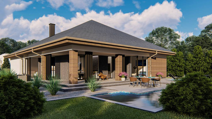 Проект дома U411 - 3 Одноэтажные дома в Киеве