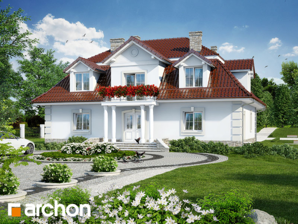 Проект дома Дом в форзициях - 1 С мансардным этажом дома в Киеве